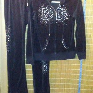 BCBG women's velour sweatsuit size medium